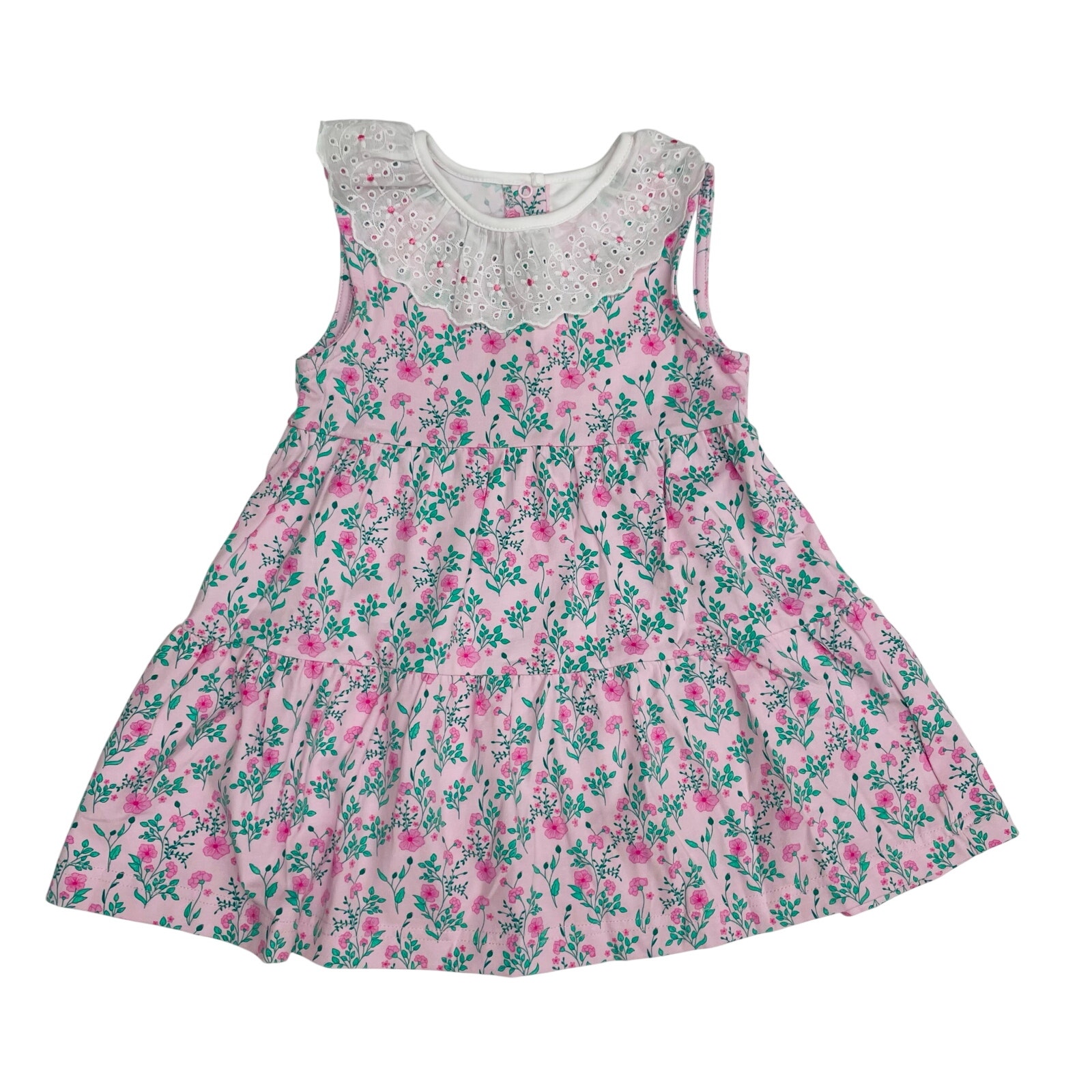 Nwt Florence Eiseman Size 24m Floral Print Dress With Eyelet Collar